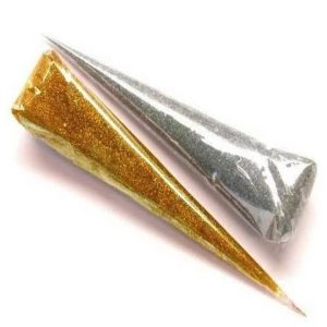 Silver and golden Glitter lead cone for glass and fabric painting
