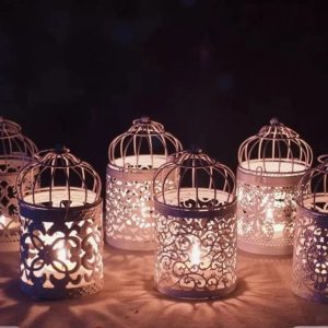 Small White Cage for Candles